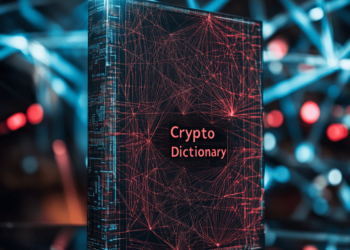 Image of a digital cryptocurrency dictionary