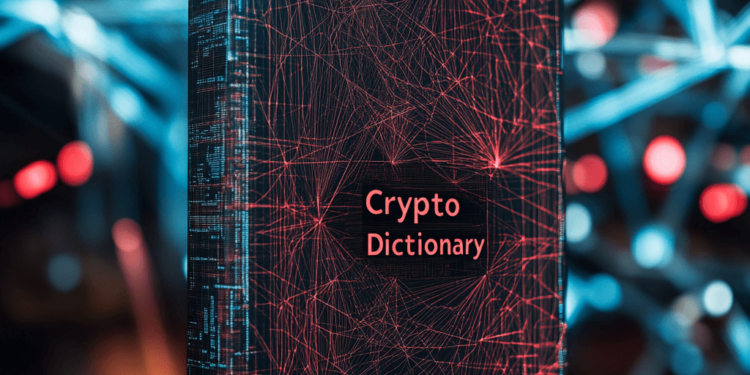 Image of a digital cryptocurrency dictionary