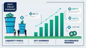 infographic explaining how yield farming works step-by-step